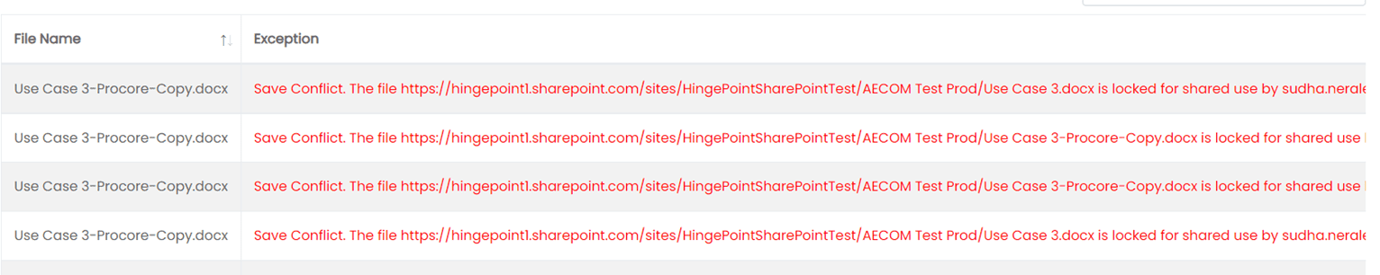 File Conflict Scenarios 19 Hingepoint Proconnector |
