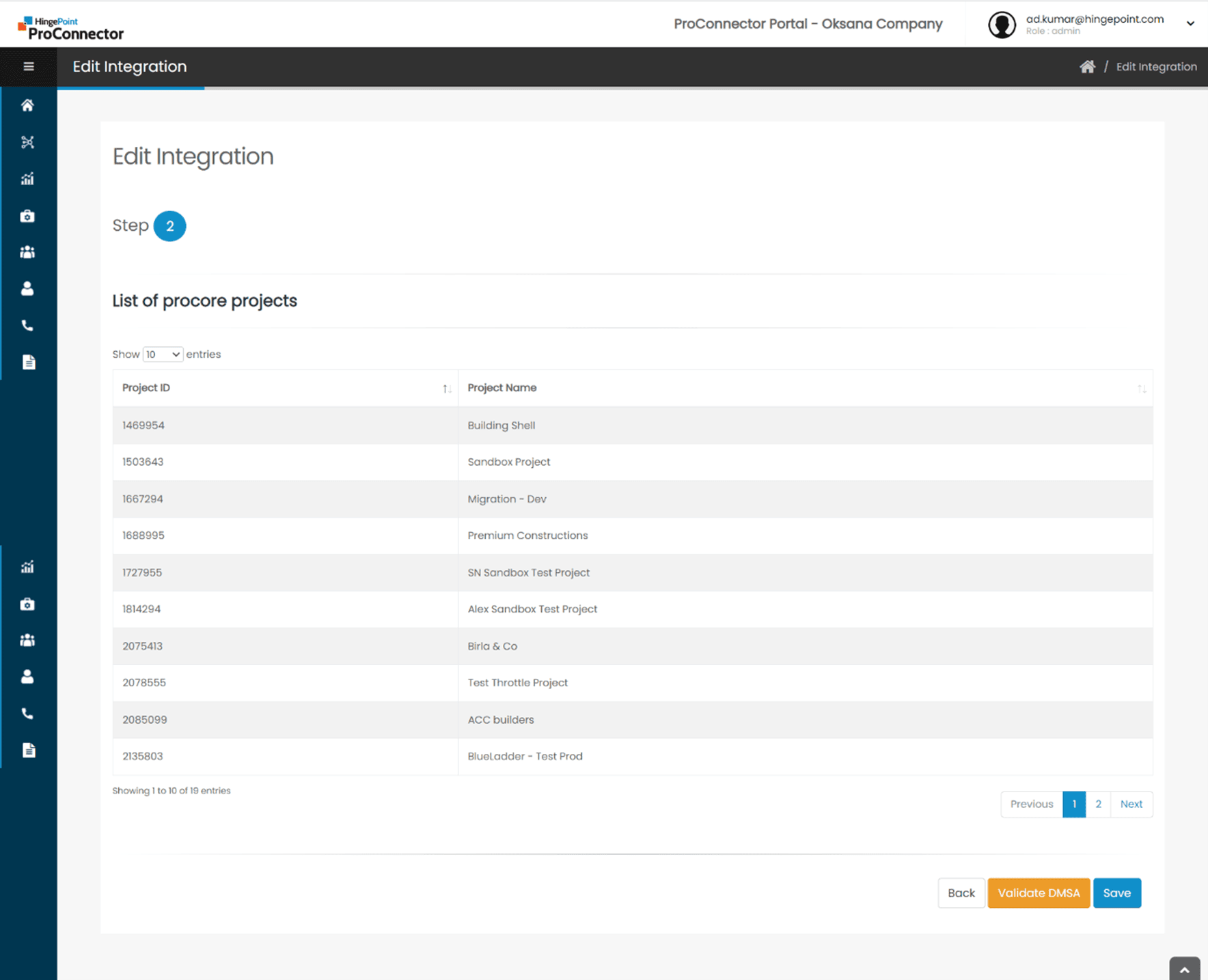 04. Procore Dmsa Keys Validation 25 Hingepoint Proconnector |
