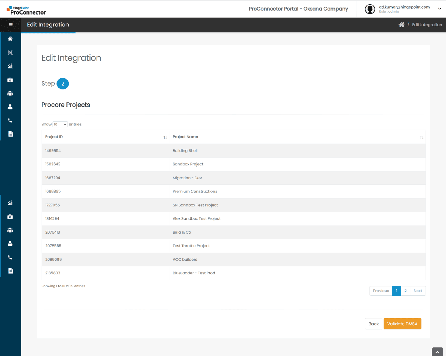 04. Procore Dmsa Keys Validation 17 Hingepoint Proconnector |