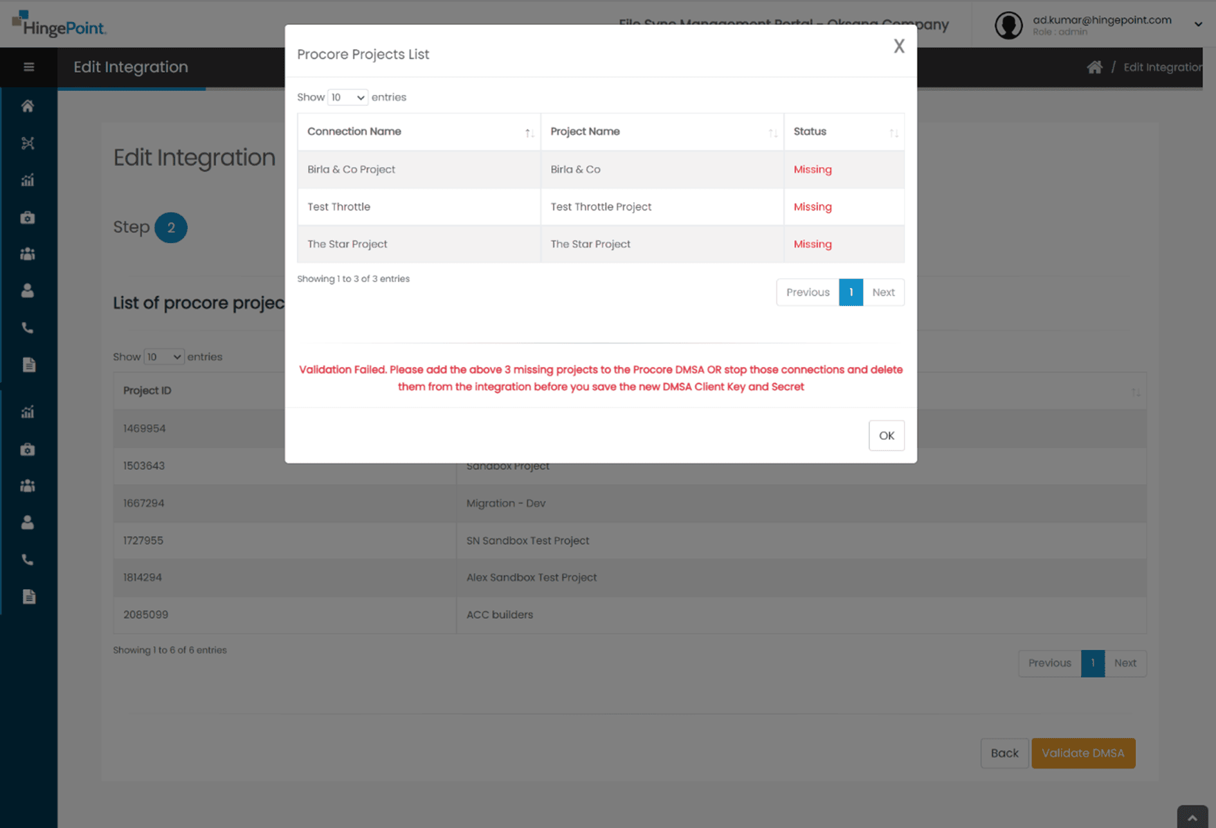 04. Procore Dmsa Keys Validation 20 Hingepoint Proconnector |