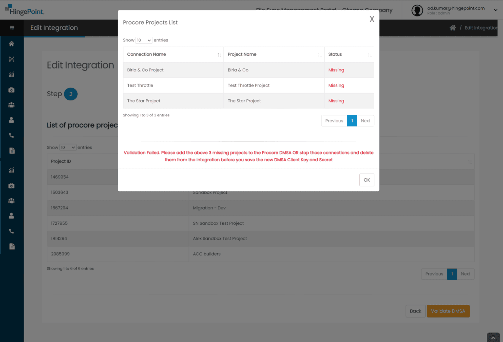 04. Procore Dmsa Keys Validation 8 Hingepoint Proconnector |